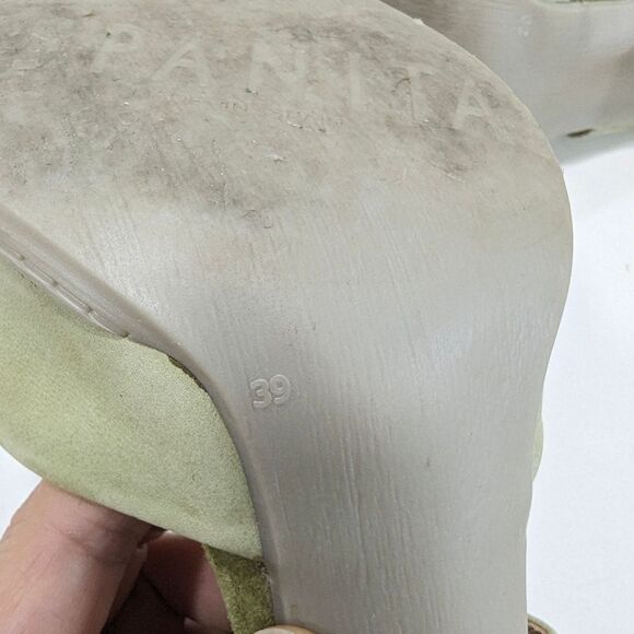 Anthropologie HISPANITAS sued leather side zip ankle peep toe shoes bootie sz 39 - Picture 11 of 11